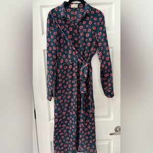 Melloday side tie long sleeve floral print dress